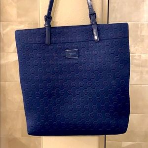 Michael Kors Neoprene Navy Blue Large Tote.